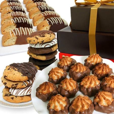 Belgian Chocolate Dipped Cookie Tower