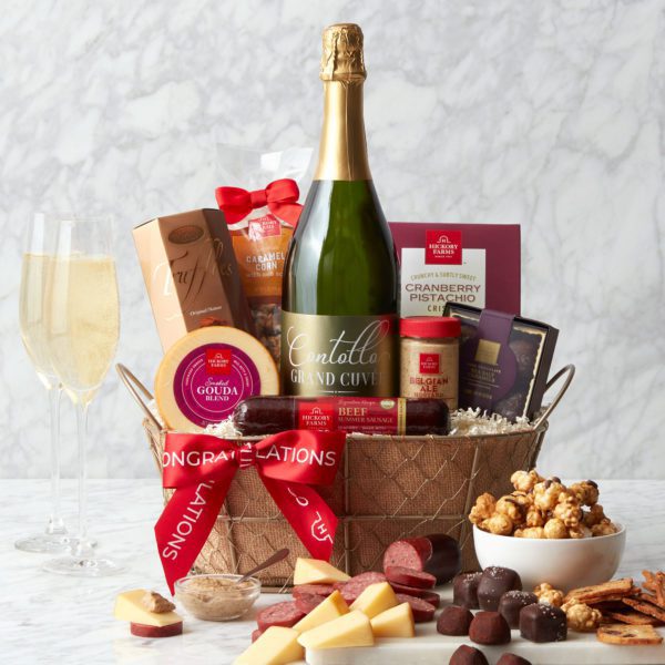 Congratulations Sparkling Wine Gift Basket | Hickory Farms
