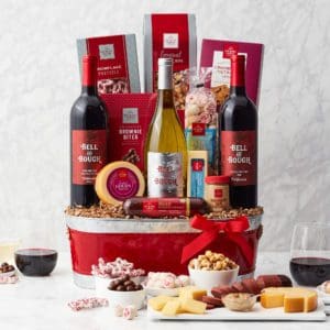 Holiday Wine Gift Basket with Meat, Cheese & Chocolate | Hickory Farms