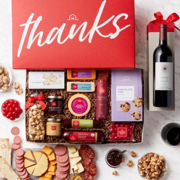 Thank You Charcuterie & Sweets Gift Box with Wine | Hickory Farms