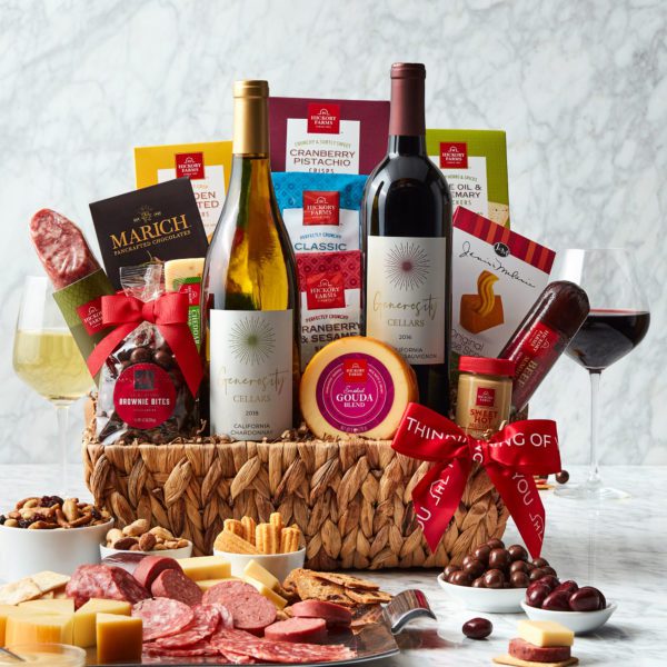 Thinking of You Gift Basket with Wine & Snacks | Hickory Farms