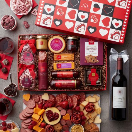 Valentine's Day Charcuterie & Chocolate Gift Box with Wine | Hickory Farms