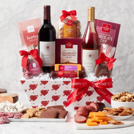 Valentine's Day Premium Treats & Wine Gift Basket | Hickory Farms
