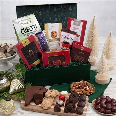 International Gourmet Holiday Fudge and Cookies Gift Box
