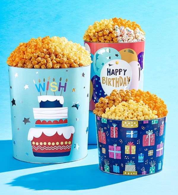Best Birthday Ever Popcorn Tins 6 1/2-Gallon 4-Flavor Tin