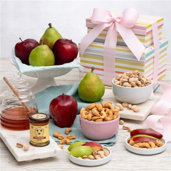 Fresh Fruit and Nuts Gift Tower