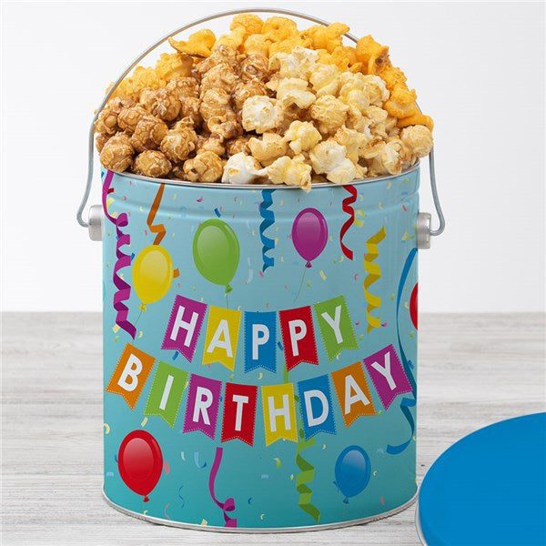 Happy Birthday Popcorn Tin Traditional 1 Gallon