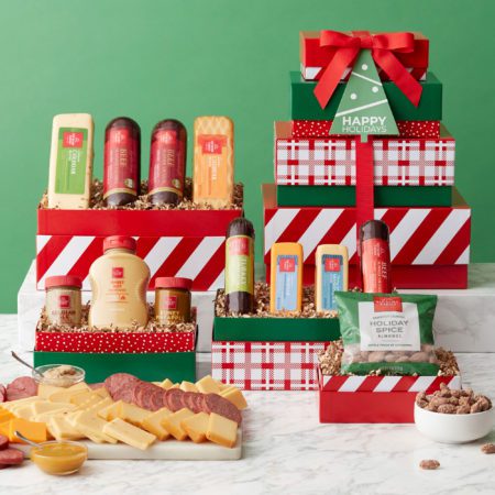Holiday Gourmet Meat & Cheese Gift Tower | Hickory Farms