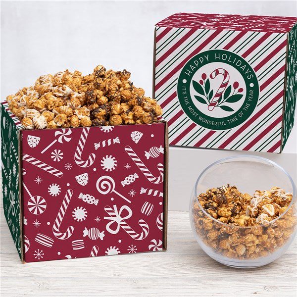 Holly Jolly Chocolate Drizzled Caramel Popcorn Duo Experience