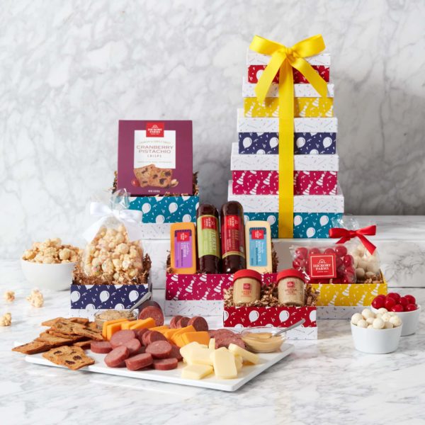 Premium Happy Birthday Gift Tower | Send Birthday Food Gifts | Hickory Farms