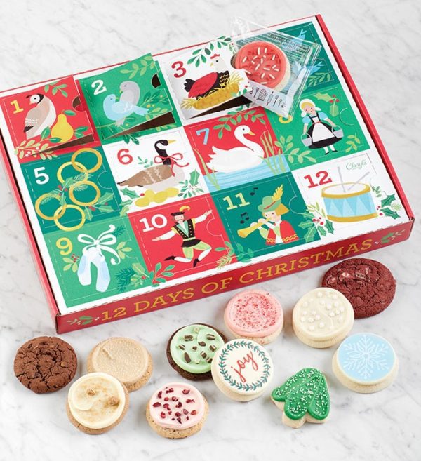 12 Days Of Christmas Advent Calendar Gift Box By Cheryl's - Cookies Delivered - Cookie Gift Baskets - Christmas Gifts