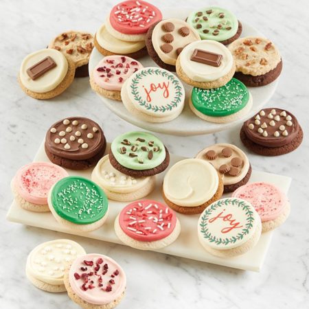 Bow Gift Box - Buttercream Frosted Holiday Cookies 100 By Cheryl's - Cookies Delivered - Cookie Gift Baskets - Christmas Gifts