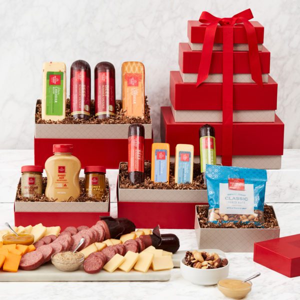 Gourmet Meat & Cheese Gift Tower | Cheese Gift Tower | Cheese Gift Delivery | Hickory Farms