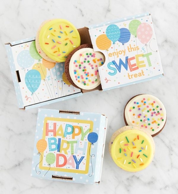 Happy Birthday 2 Pack Cookie Card 2Pk By Cheryl's - Cookies Delivered - Cookie Gift Baskets - Birthday Gifts