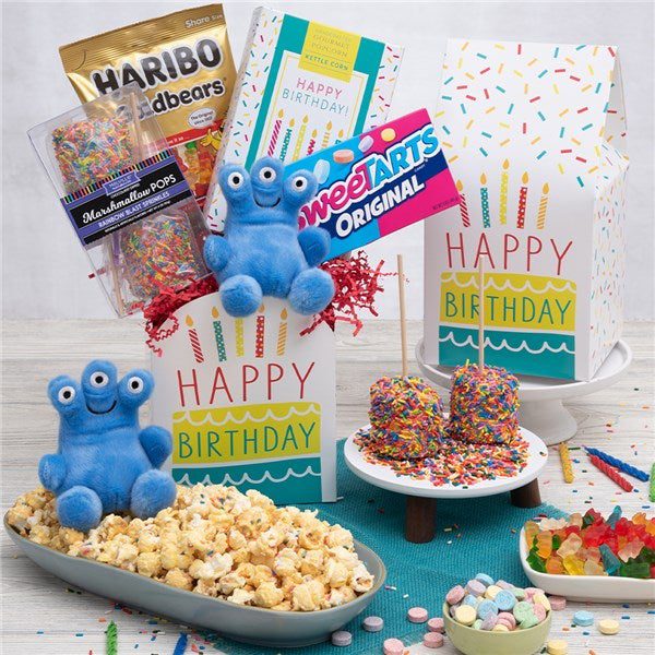 Happy Birthday Candy and Plush Gift Box