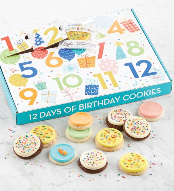 Happy Birthday Countdown Gift Box By Cheryl's - Cookies Delivered - Cookie Gift Baskets - Birthday Gifts