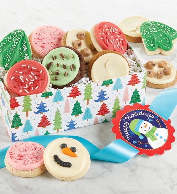 Happy Holidays Cookie Gift Boxes - 24 By Cheryl's - Cookies Delivered - Cookie Gift Baskets - Christmas Gifts