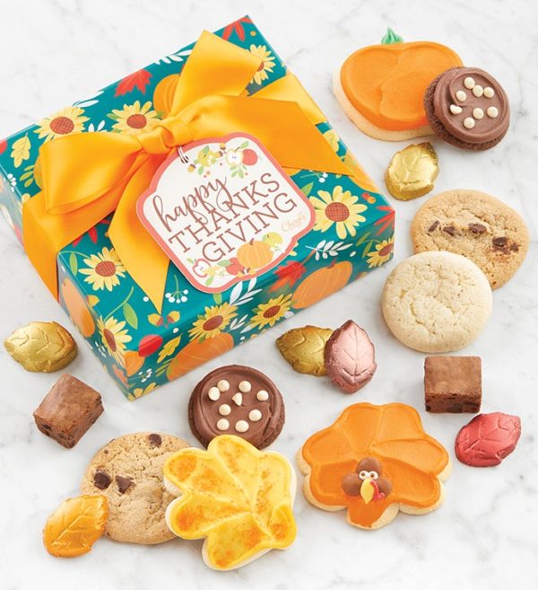 Happy Thanksgiving Treats Gift Box Fall - By Cheryl's - Cookies Delivered - Cookie Gift Baskets - Thanksgiving Gifts