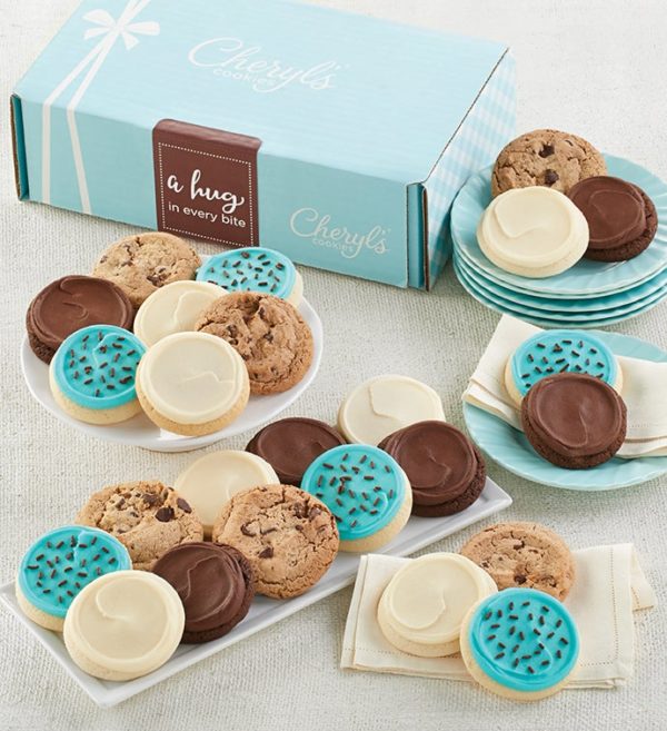 Hug In Every Bite Bow Gift Box A - 12 By Cheryl's - Cookies Delivered - Cookie Gift Baskets - Everyday Gifting