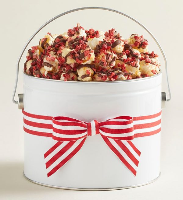 Love Lifts Us Up Gift Pail With Chocolate Covered Strawberry Popcorn 1/2-Gallon