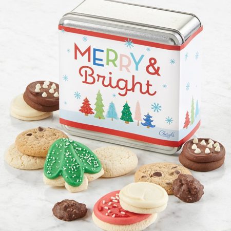Merry And Bright Treats Gift Tin By Cheryl's - Cookies Delivered - Cookie Gift Baskets - Everyday Gifting
