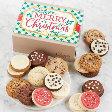 Merry Christmas Cookie Gift Box By Cheryl's - Cookies Delivered - Cookie Gift Baskets - Christmas Gifts