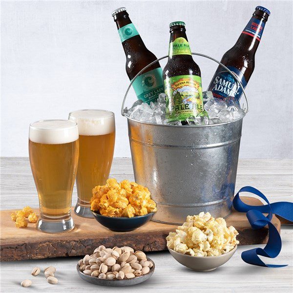 Microbrew Beer Bucket Gift Basket - 3 Beers