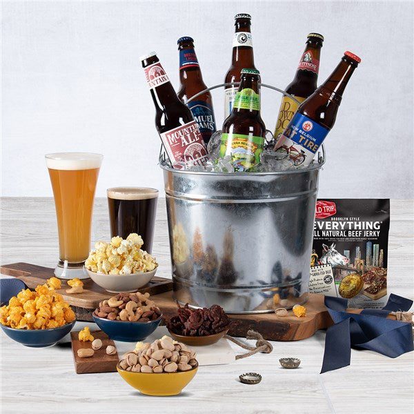 Microbrew Beer Bucket Gift Basket - 6 Beers