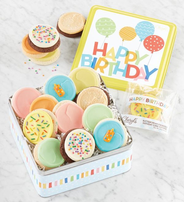 Musical Birthday Gift Tin Cookie Assortment By Cheryl's - Cookies Delivered - Cookie Gift Baskets - Birthday Gifts