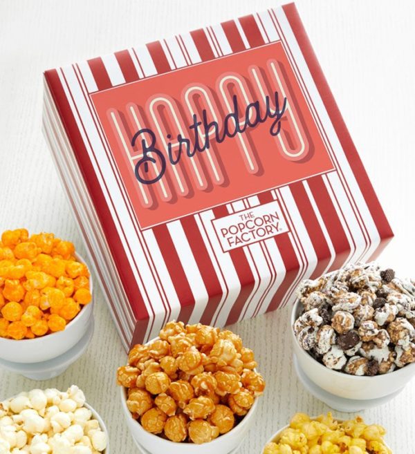 Packed With Pop Happy Birthday Retro Font Gift Box