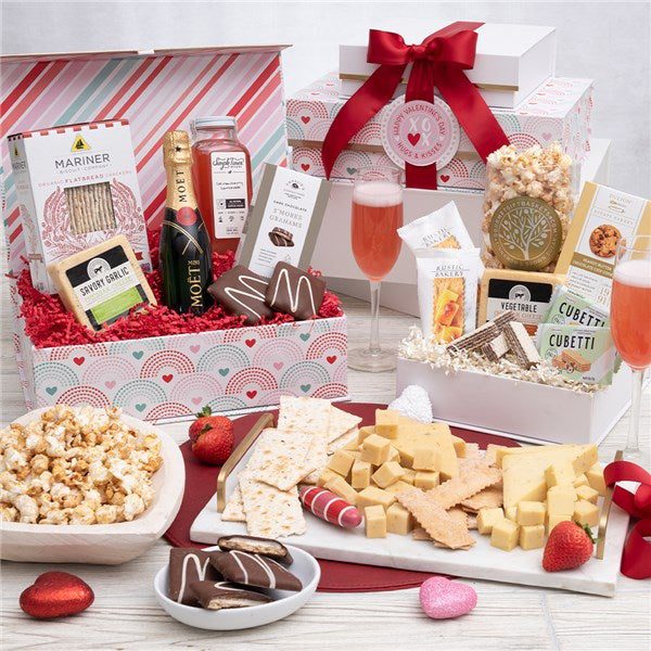 Premium Valentine's Day Moet and Chocolate Gift Tower