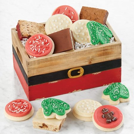 Santa Treats Cookie And Brownie Crate - Medium By Cheryl's - Cookies Delivered - Cookie Gift Baskets - Christmas Gifts