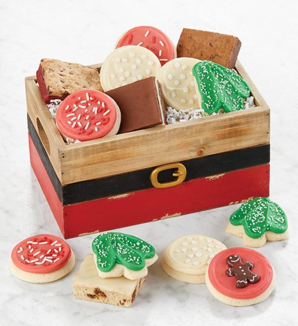 Santa Treats Cookie And Brownie Crate - Medium By Cheryl's - Cookies Delivered - Cookie Gift Baskets - Christmas Gifts