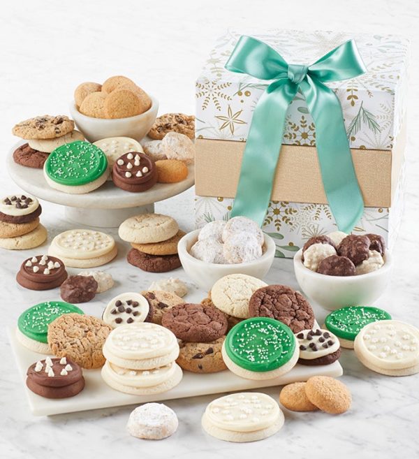 Shimmering Triple Treat Gift Tower By Cheryl's - Cookies Delivered - Cookie Gift Baskets - Everyday Gifting