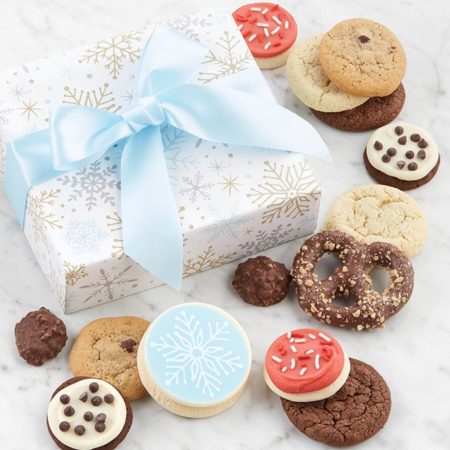 Sparkling Happy Holidays Treats Gift Box By Cheryl's - Cookies Delivered - Cookie Gift Baskets - Christmas Gifts