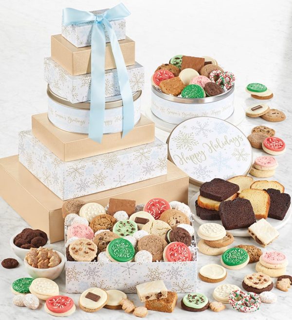 Sparkling Stately Gift Tower By Cheryl's - Cookies Delivered - Cookie Gift Baskets - Everyday Gifting