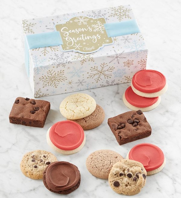 Sugar Free Happy Holidays Cookie And Brownie Gift Box By Cheryl's - Cookies Delivered - Cookie Gift Baskets - Christmas Gifts