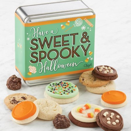 Sweet And Spooky Halloween Mini Treats Gift Tin By Cheryl's - Cookies Delivered - Cookie Gift Baskets - Halloween Gifts