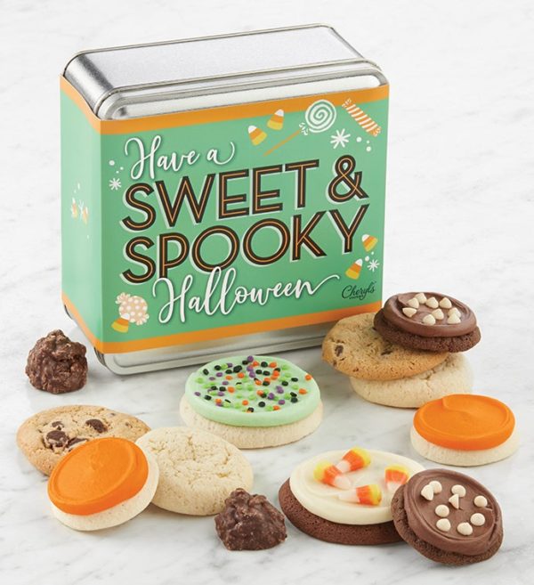 Sweet And Spooky Halloween Mini Treats Gift Tin By Cheryl's - Cookies Delivered - Cookie Gift Baskets - Halloween Gifts