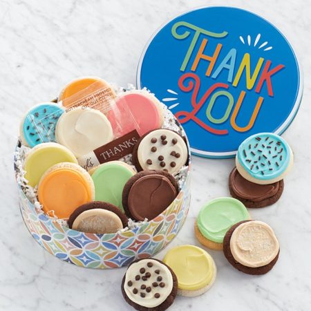 Thank You Cookie Gift Tin - Frosted Assortment By Cheryl's - Cookies Delivered - Cookie Gift Baskets - Thank You Gifts