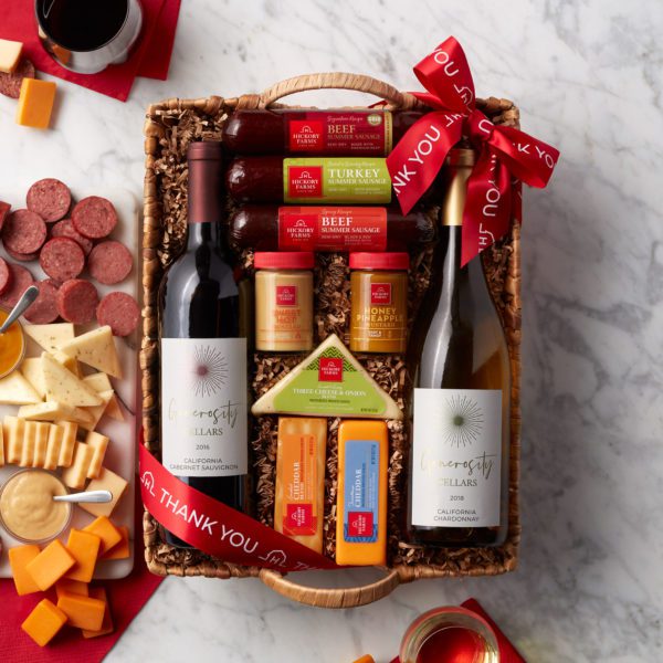 Thank You Gift Basket with Wine | Care Package | Hickory Farms