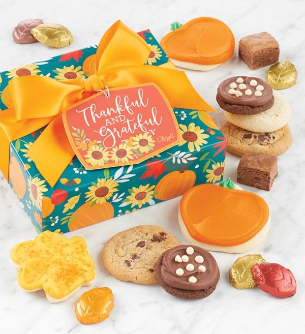 Thankful And Grateful Treats Gift Box By Cheryl's - Cookies Delivered - Cookie Gift Baskets - Thanksgiving Gifts
