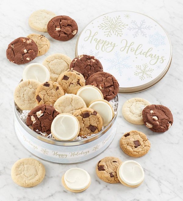 Vegan Sparkling Holiday Gift Tin By Cheryl's - Cookies Delivered - Cookie Gift Baskets - Christmas Gifts