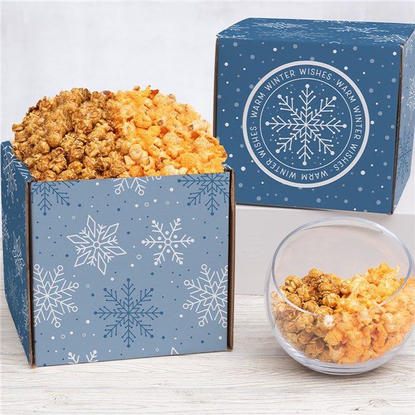 Winter Wishes Cheesy Cheddar and Caramel Popcorn Duo Experience