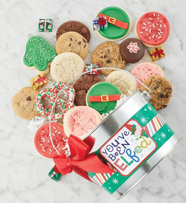 You've Been Elfed Treats Pail By Cheryl's - Cookies Delivered - Cookie Gift Baskets - Christmas Gifts