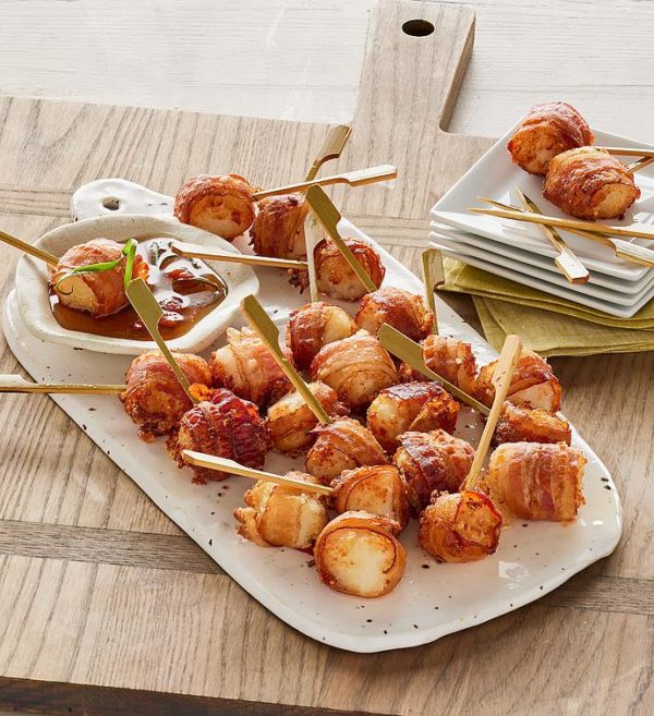 Bacon-Wrapped Crispy Scallop Skewers, Appetizers by Harry & David