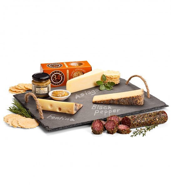 Cheese Board Gift - Cheese Slate with Artisan Cheeses