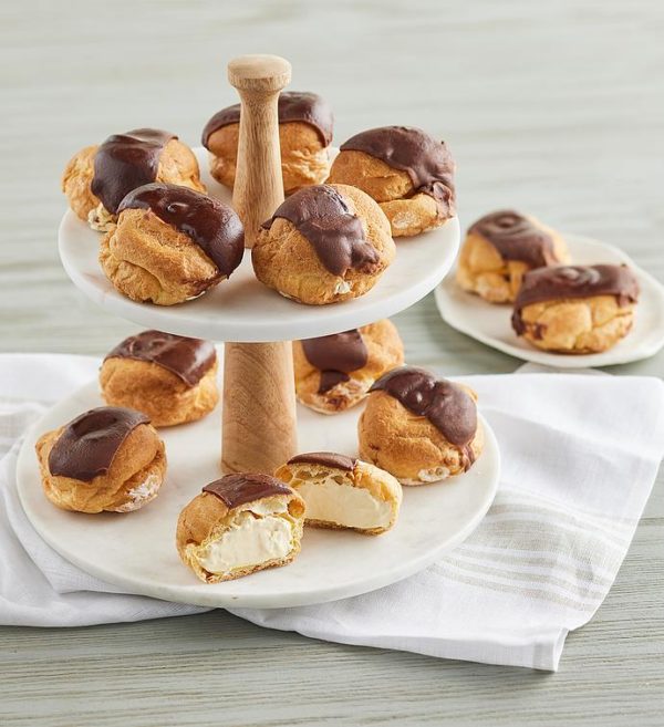 Chocolate-Iced Cream Puffs With Bavarian Crème, Pastries, Bakery by Harry & David