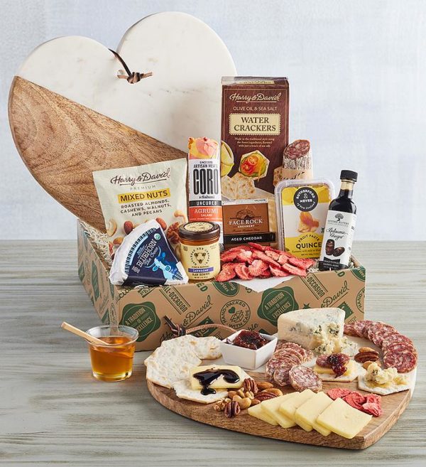 Deluxe Heart-Shaped Charcuterie And Cheese Tray by Harry & David