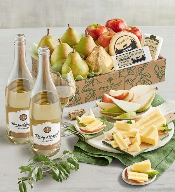 Deluxe Pears, Apples, And Cheese Gift With Wine, Assorted Foods, Gifts by Harry & David